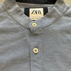 Zara Men's Button-Down Shirt in Grayish-blue